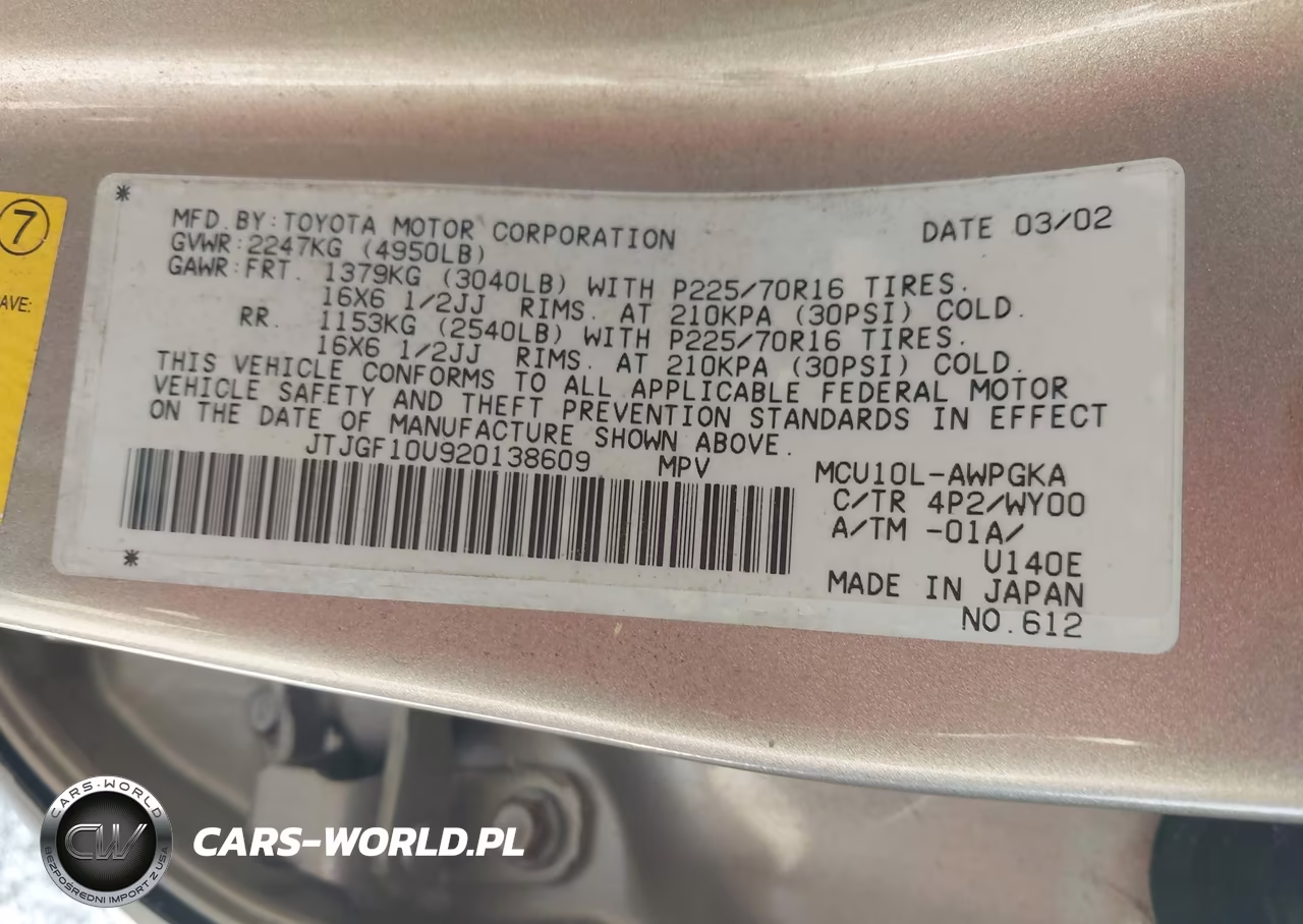 2002 Lexus Rx 300 VIN:JTJGF10U920138609 - 9