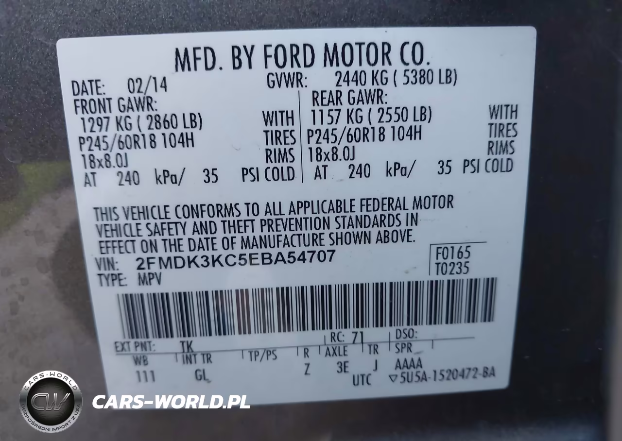 2014 Ford Edge Limited VIN:2FMDK3KC5EBA54707 - 9