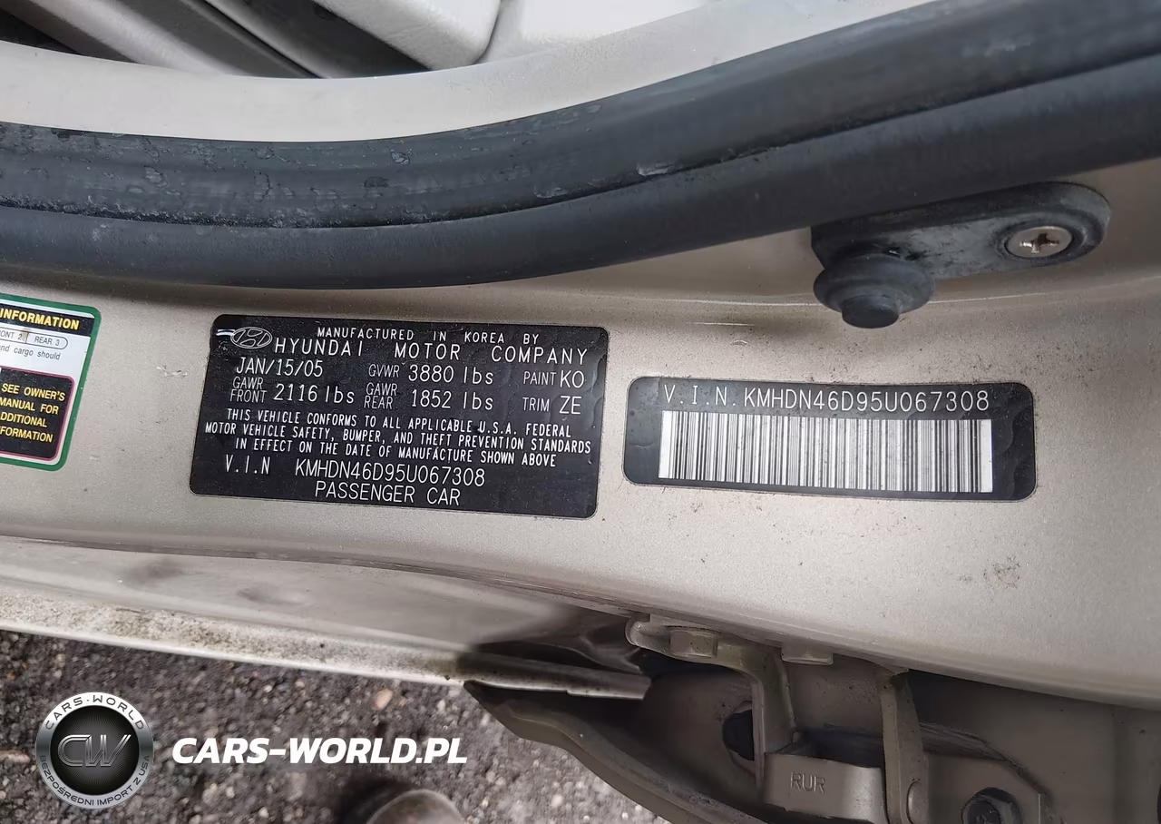 2005 Hyundai Elantra Gls-Gt VIN:KMHDN46D95U067308 - 9