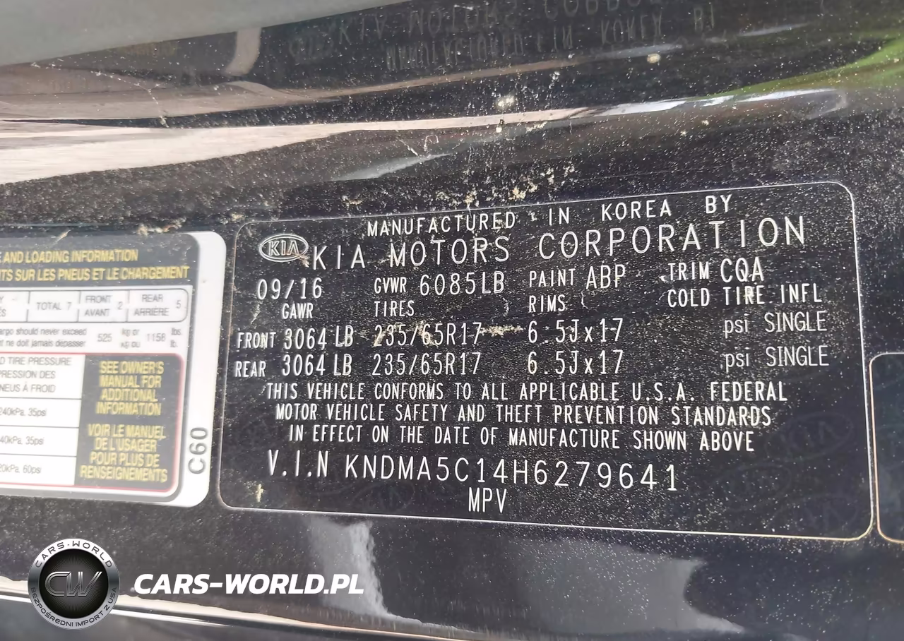 2017 Kia Sedona L VIN:KNDMA5C14H6279641 - 9