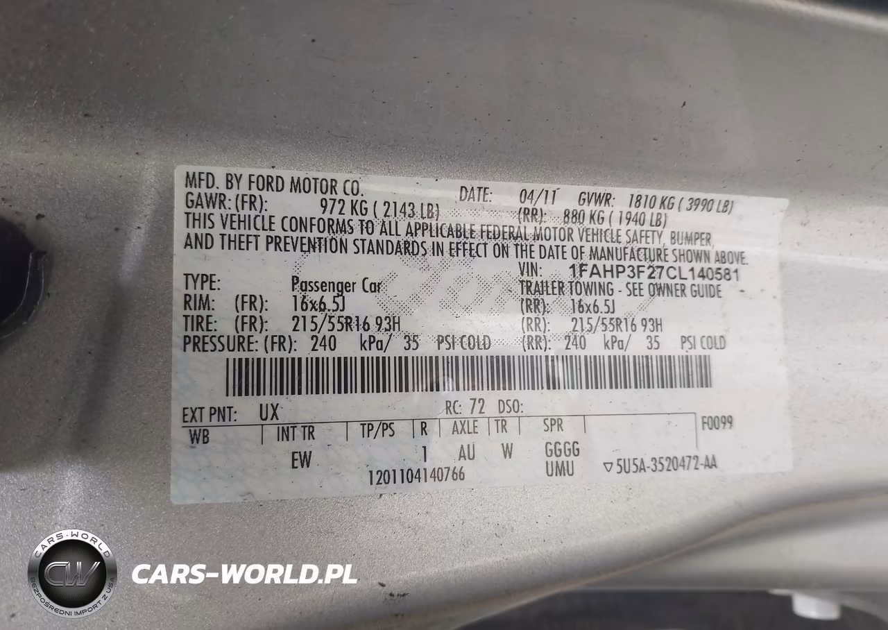 2012 Ford Focus Se VIN:1FAHP3F27CL140581 - 9