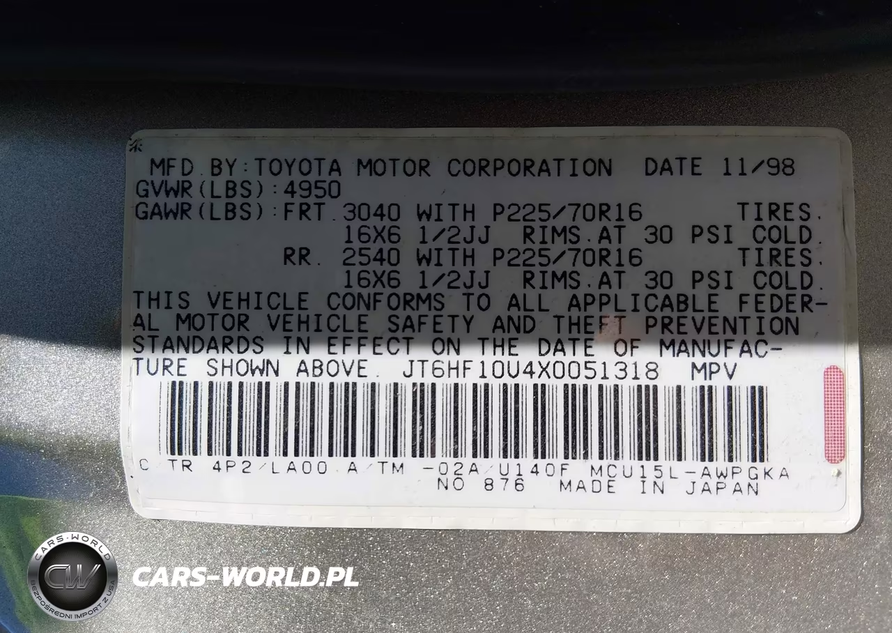 1999 Lexus Rx 300 VIN:JT6HF10U4X0051318 - 9