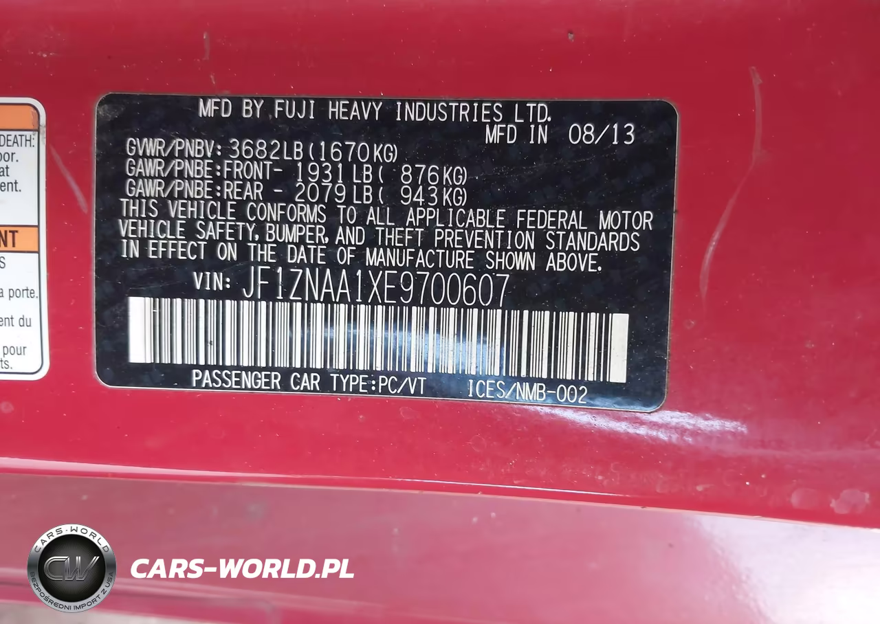 2014 Scion Fr-S VIN:JF1ZNAA1XE9700607 - 9