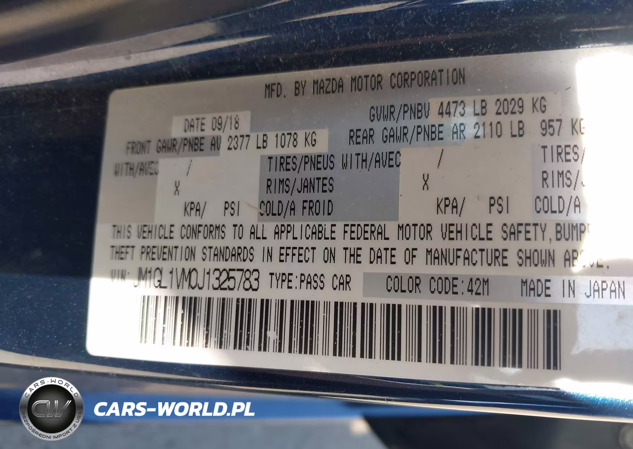 2018 Mazda Mazda6 Touring VIN:JM1GL1VM0J1325783 - 9