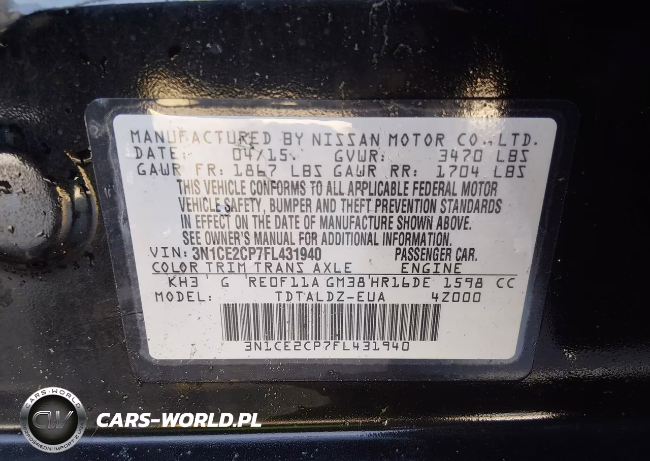2015 Nissan Versa Note Sv VIN:3N1CE2CP7FL431940 - 9