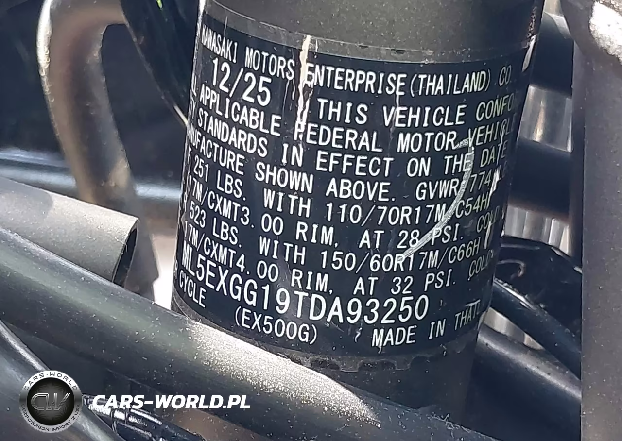 2026 Kawasaki Ex500 VIN:ML5EXGG19TDA93250 - 10
