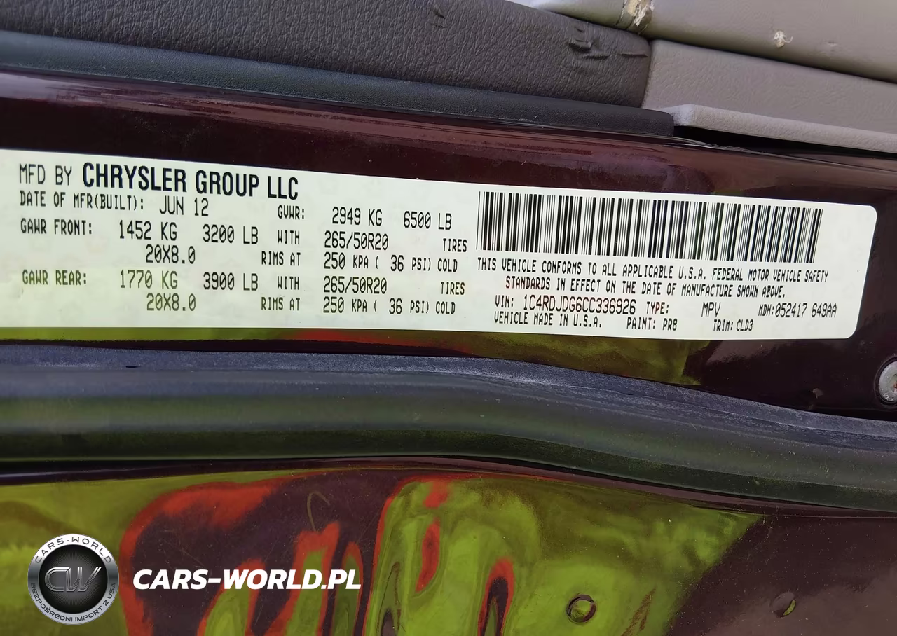 2012 Dodge Durango Crew VIN:1C4RDJDG6CC336926 - 9
