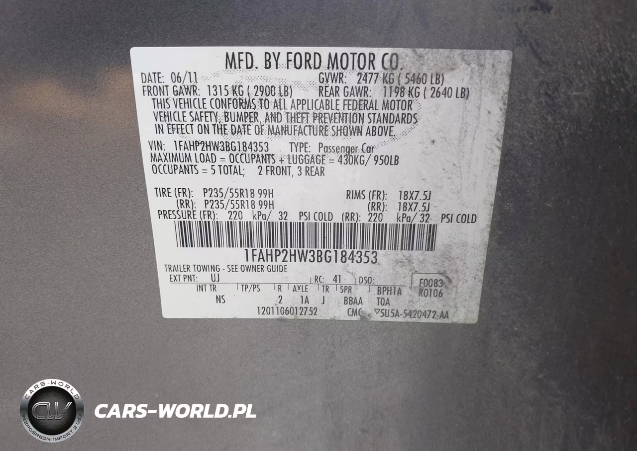 2011 Ford Taurus Sel VIN:1FAHP2HW3BG184353 - 9