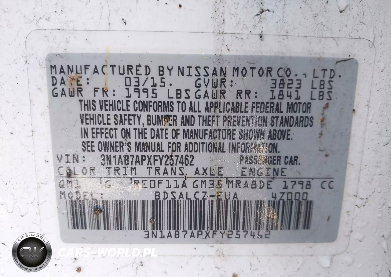 2015 Nissan Sentra S VIN:3N1AB7APXFY257462 - 9