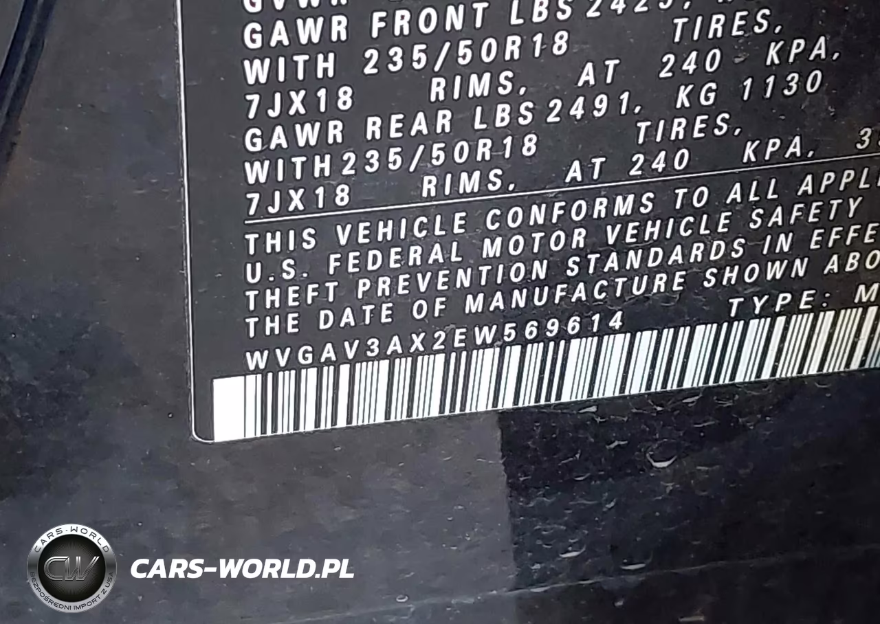 2014 Volkswagen Tiguan Sel VIN:WVGAV3AX2EW569614 - 9