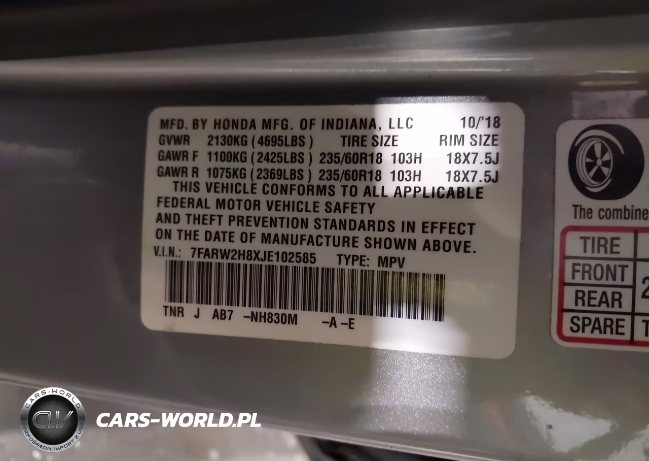 2018 Honda Cr-V Ex-L-Ex-L Navi VIN:7FARW2H8XJE102585 - 9