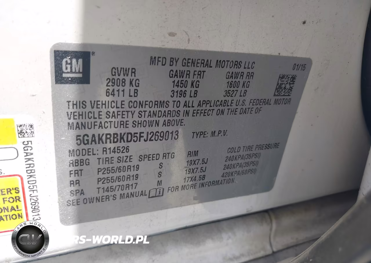 2015 Buick Enclave Leather VIN:5GAKRBKD5FJ269013 - 9