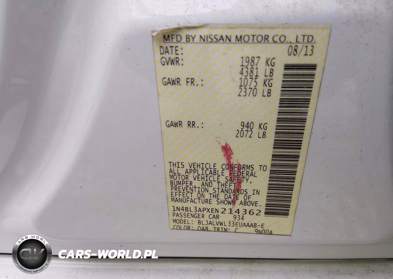 2014 Nissan Altima 3.5 Sl VIN:1N4BL3APXEN214362 - 9