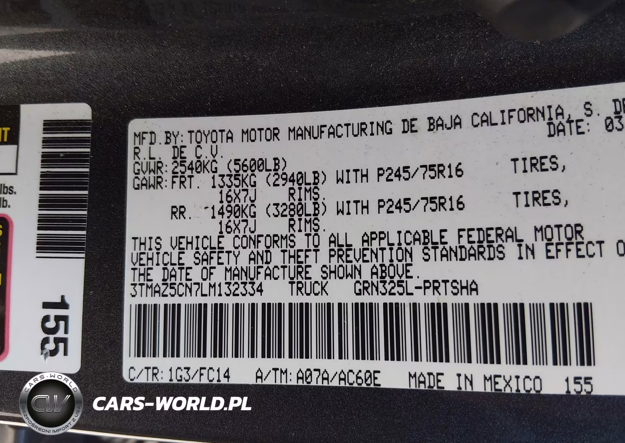 2020 Toyota Tacoma Sr5 V6 VIN:3TMAZ5CN7LM132334 - 9