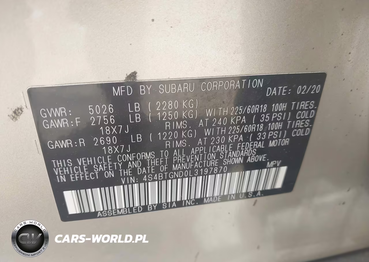 2020 Subaru Outback Limited Xt VIN:4S4BTGND0L3197870 - 9