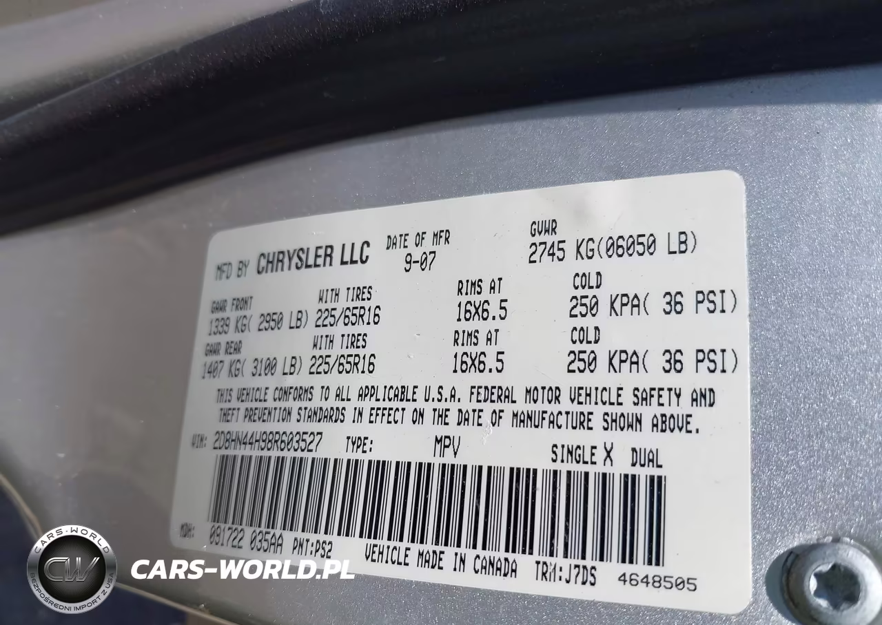 2008 Dodge Grand Caravan Se VIN:2D8HN44H98R603527 - 9