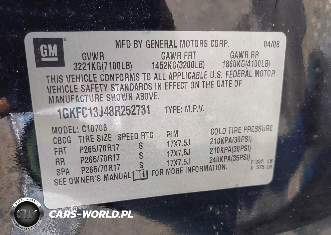 2008 GMC Yukon Slt VIN:1GKFC13J48R252731 - 9