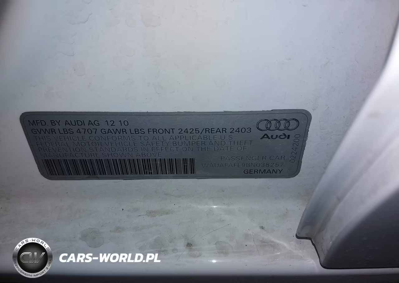 2011 Audi A4 2.0T Premium VIN:WAUAFAFL9BN038257 - 9