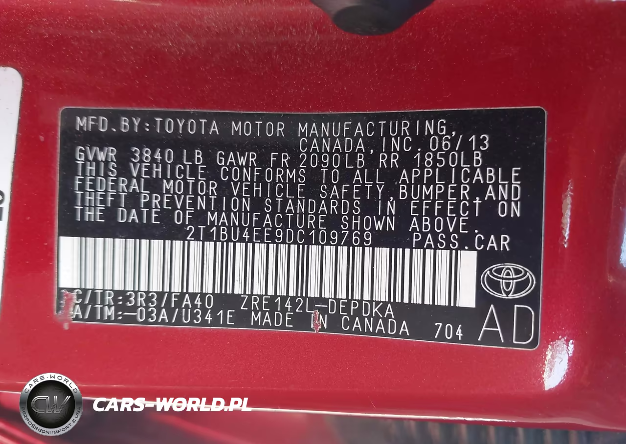 2013 Toyota Corolla L VIN:2T1BU4EE9DC109769 - 9