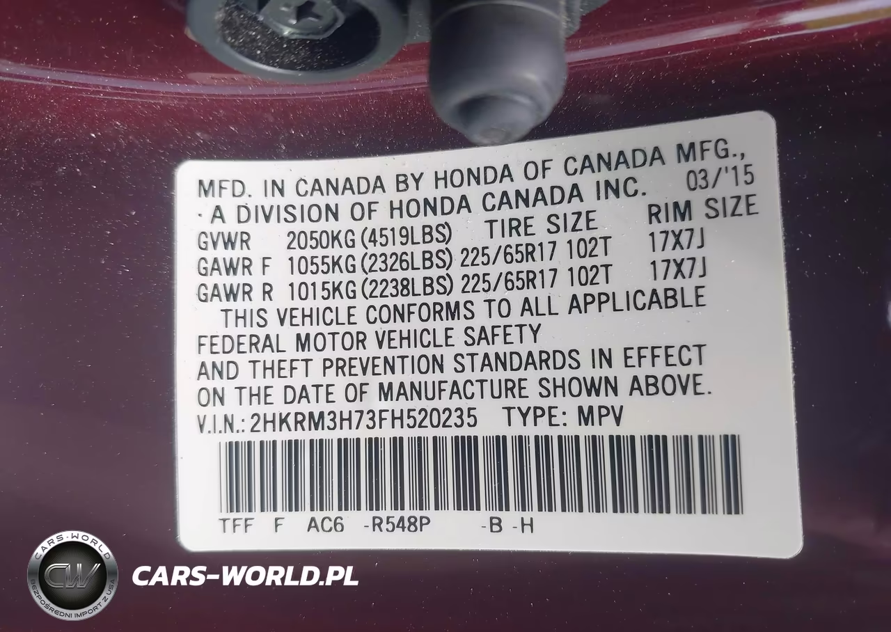 2015 Honda Cr-V Ex-L VIN:2HKRM3H73FH520235 - 9