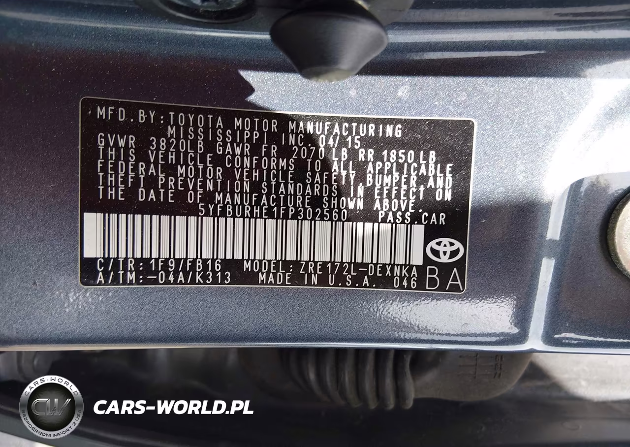 2015 Toyota Corolla Le VIN:5YFBURHE1FP302560 - 9