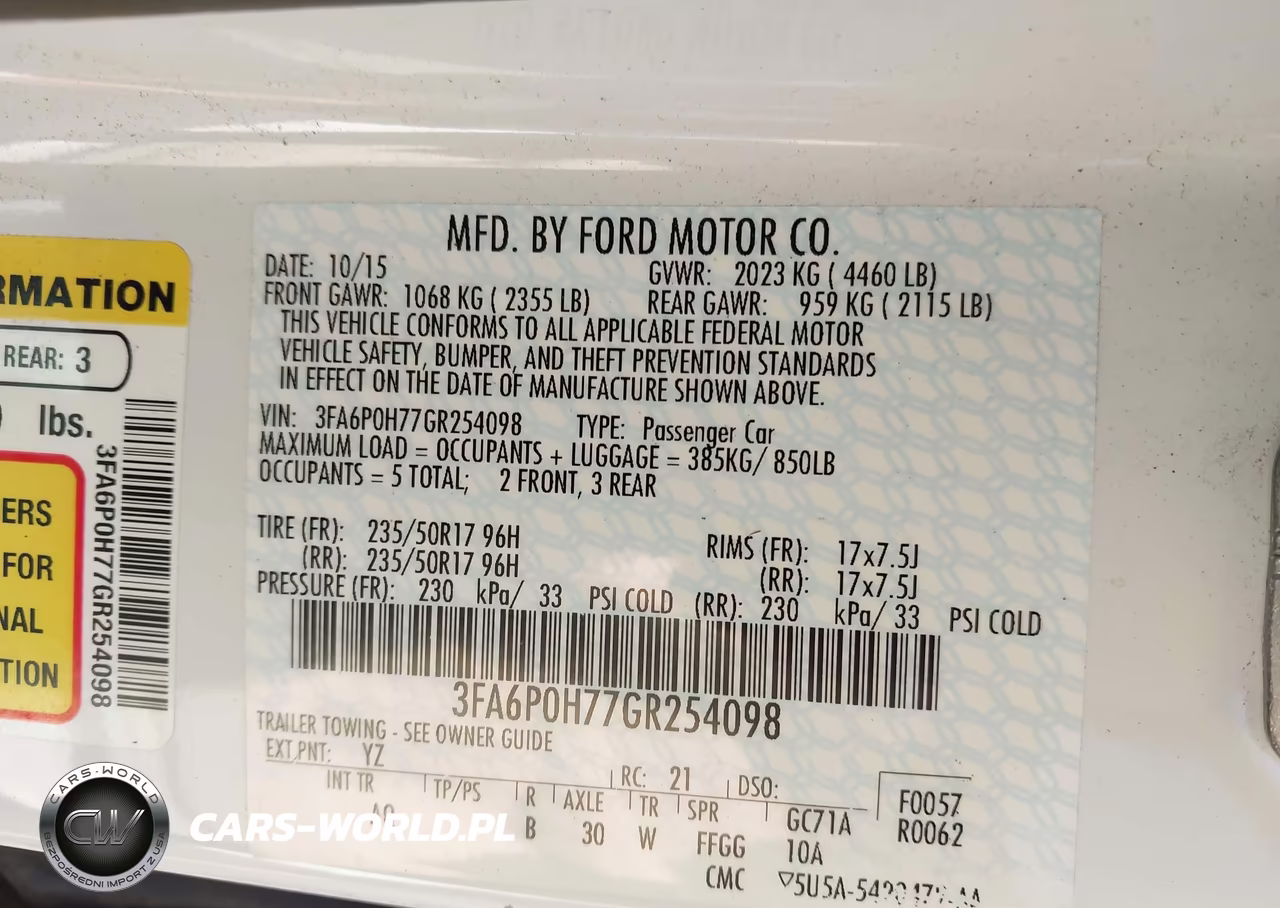 2016 Ford Fusion Se VIN:3FA6P0H77GR254098 - 9