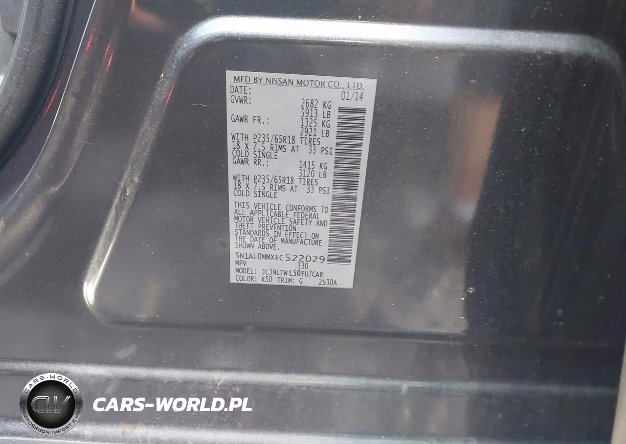 2014 Infiniti Qx60 VIN:5N1AL0MMXEC522029 - 9