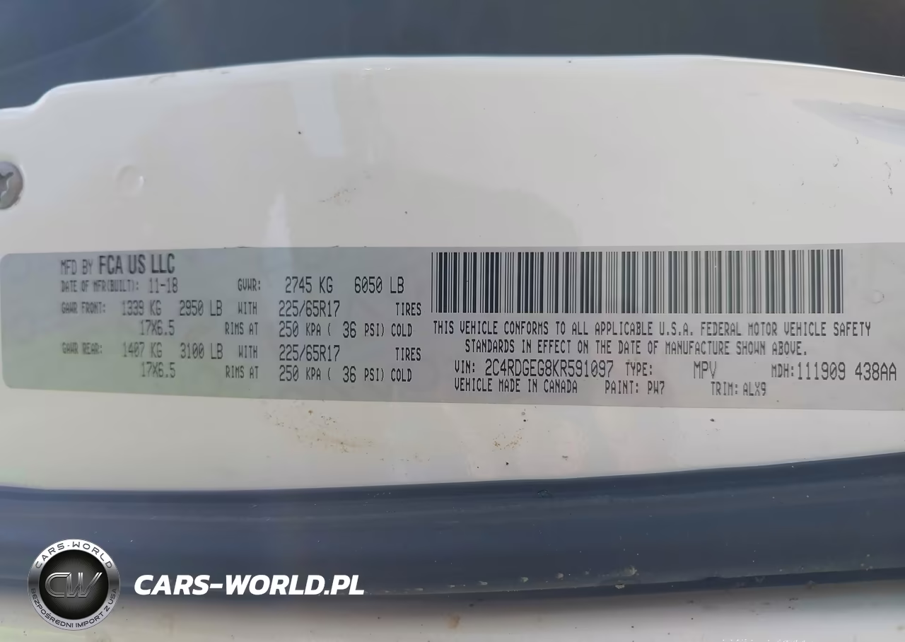 2019 Dodge Grand Caravan Gt VIN:2C4RDGEG8KR591097 - 9