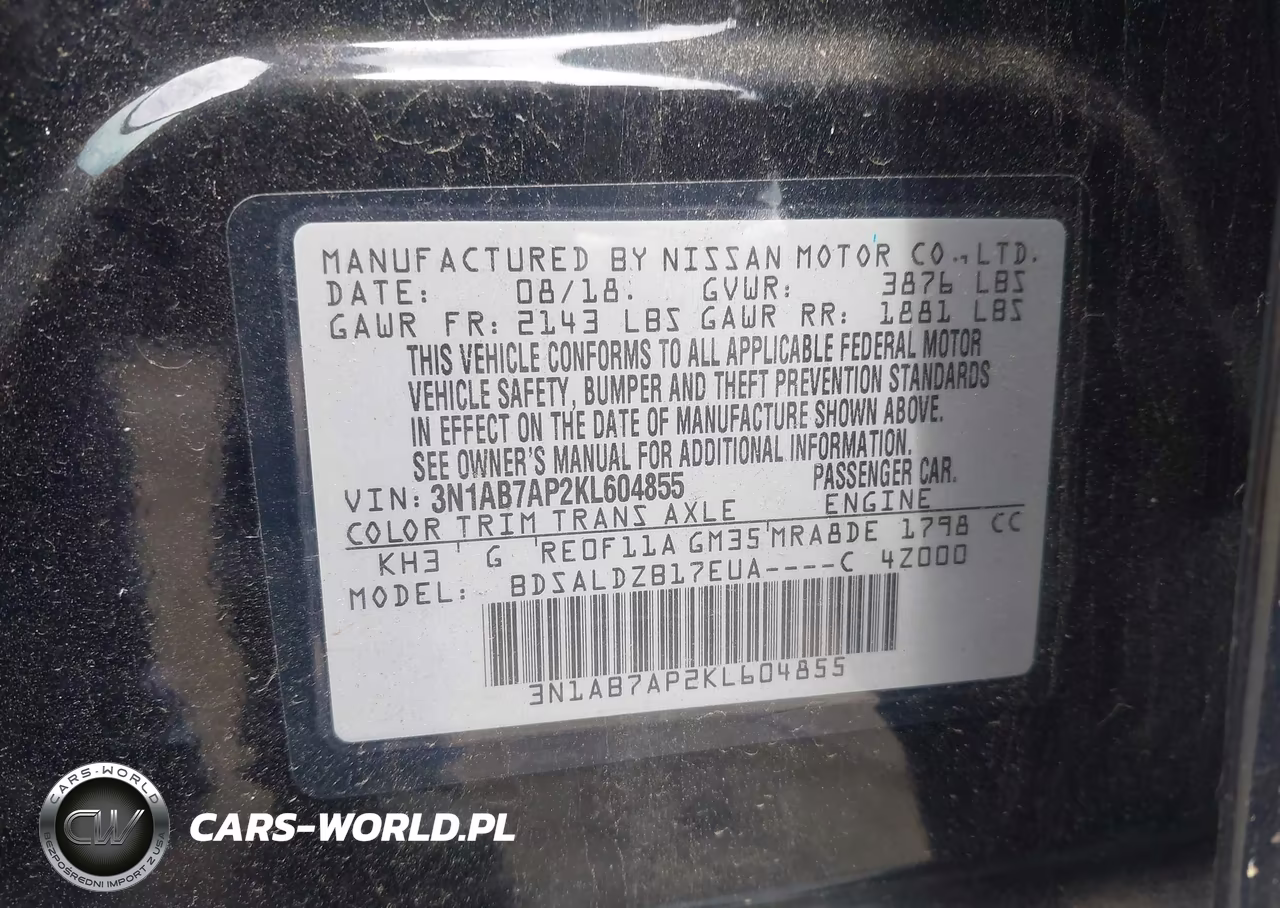 2019 Nissan Sentra Sv VIN:3N1AB7AP2KL604855 - 9