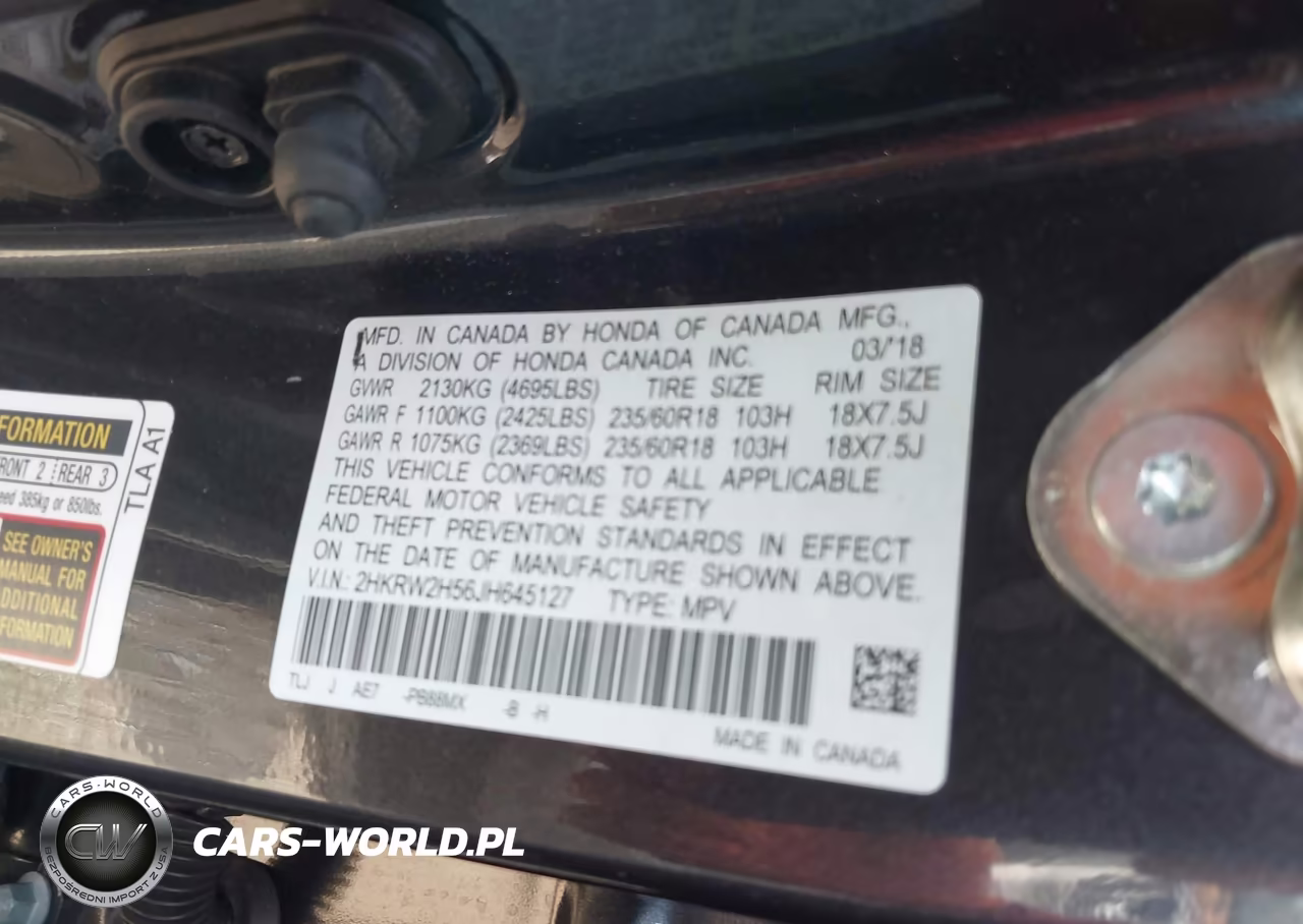 2018 Honda Cr-V Ex VIN:2HKRW2H56JH645127 - 9