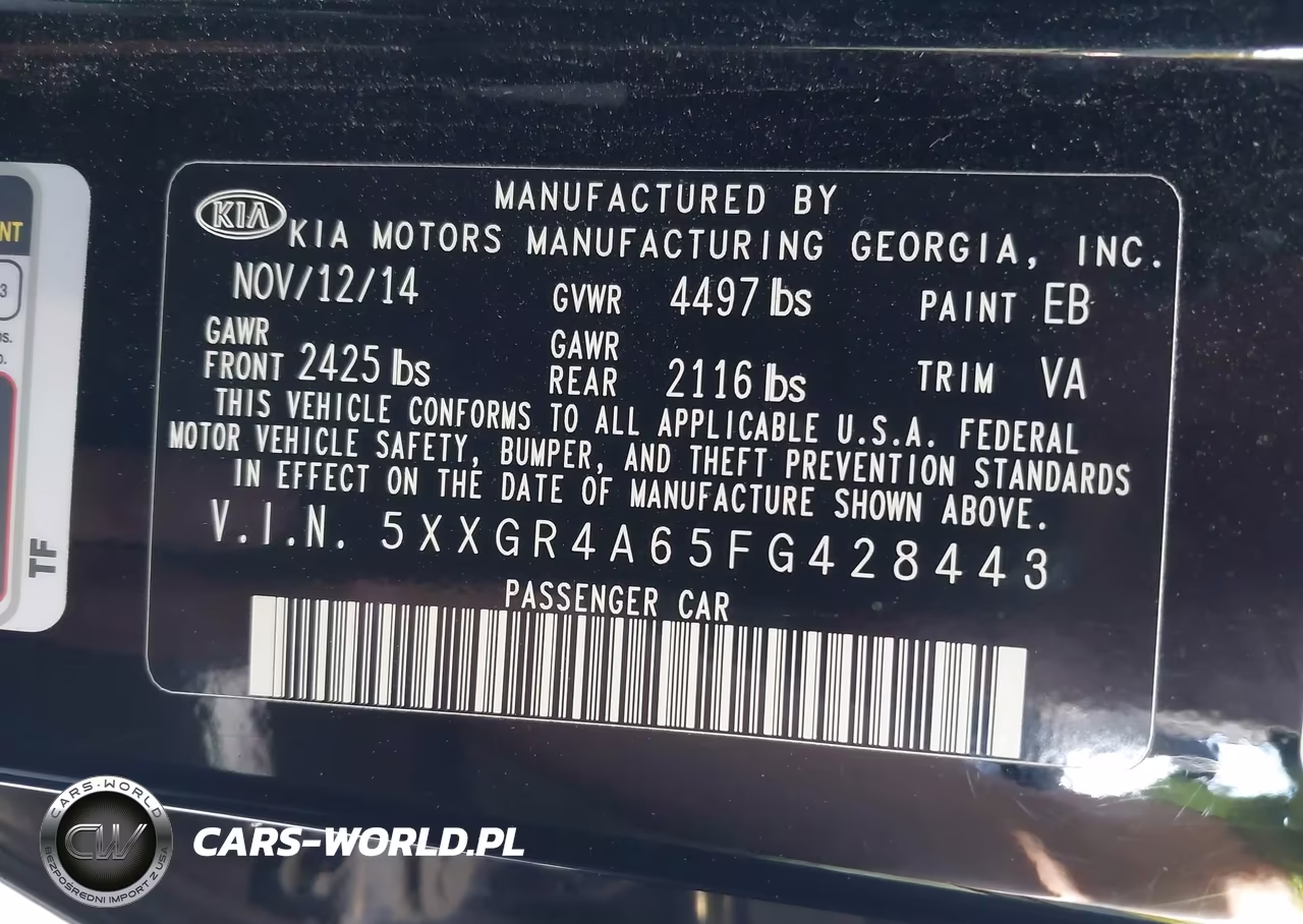 2015 Kia Optima Sxl Turbo VIN:5XXGR4A65FG428443 - 9