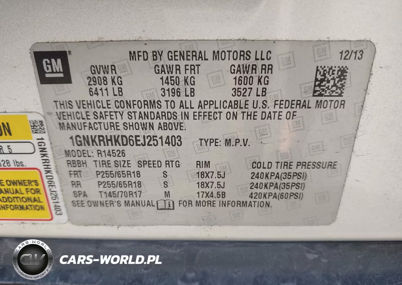 2014 Chevrolet Traverse 2Lt VIN:1GNKRHKD6EJ251403 - 9