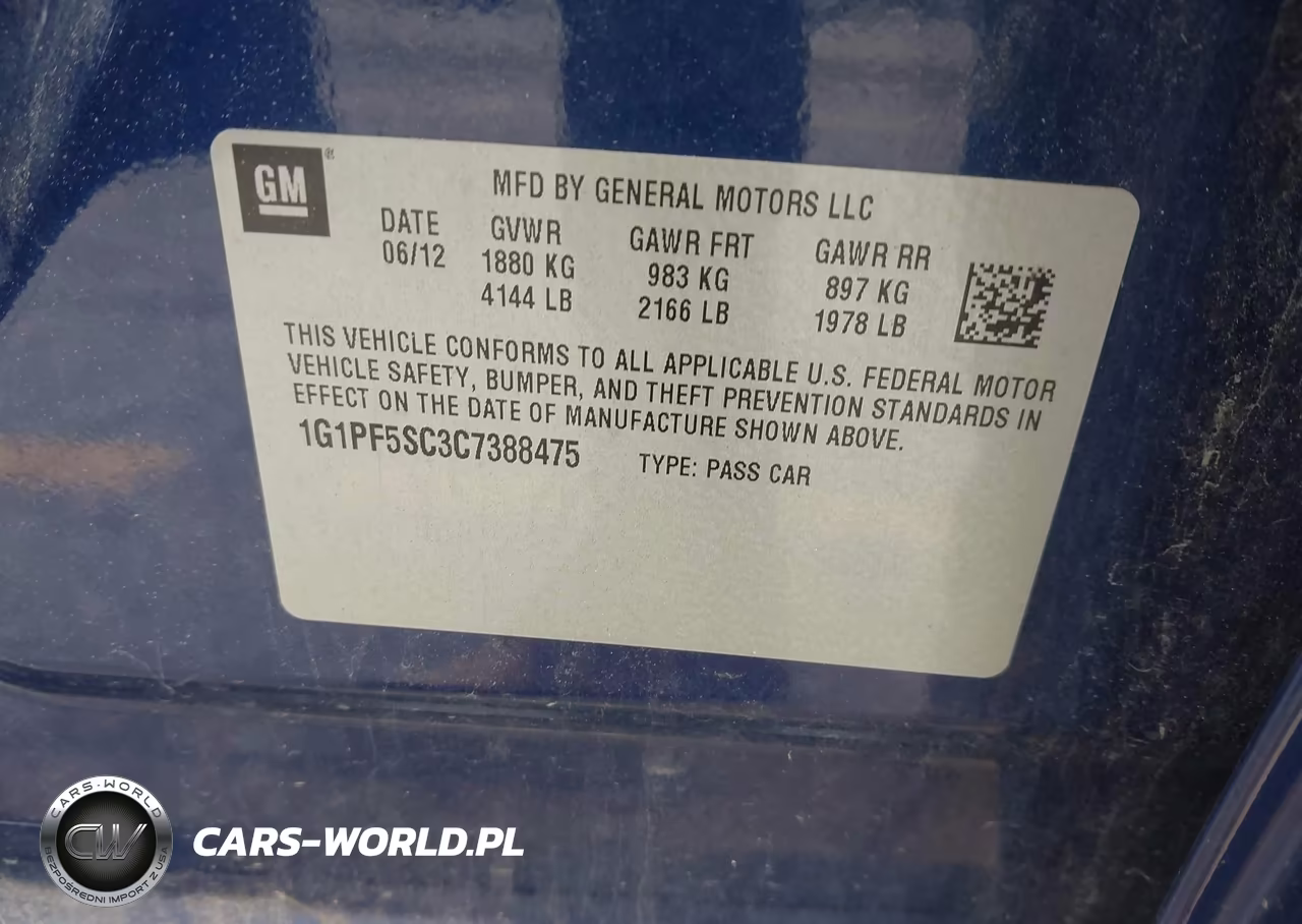 2012 Chevrolet Cruze 1Lt VIN:1G1PF5SC3C7388475 - 9