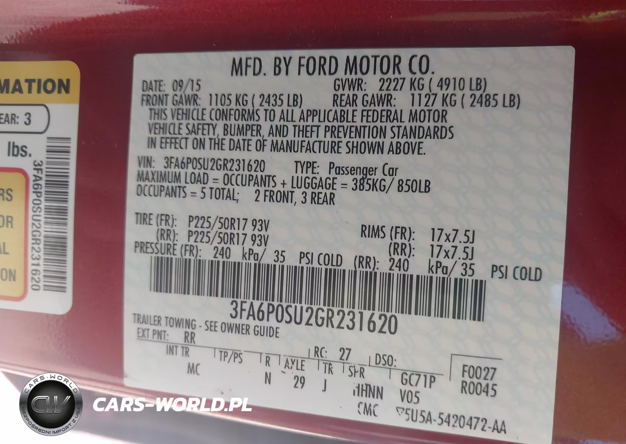 2016 Ford Fusion Energi Titanium VIN:3FA6P0SU2GR231620 - 9