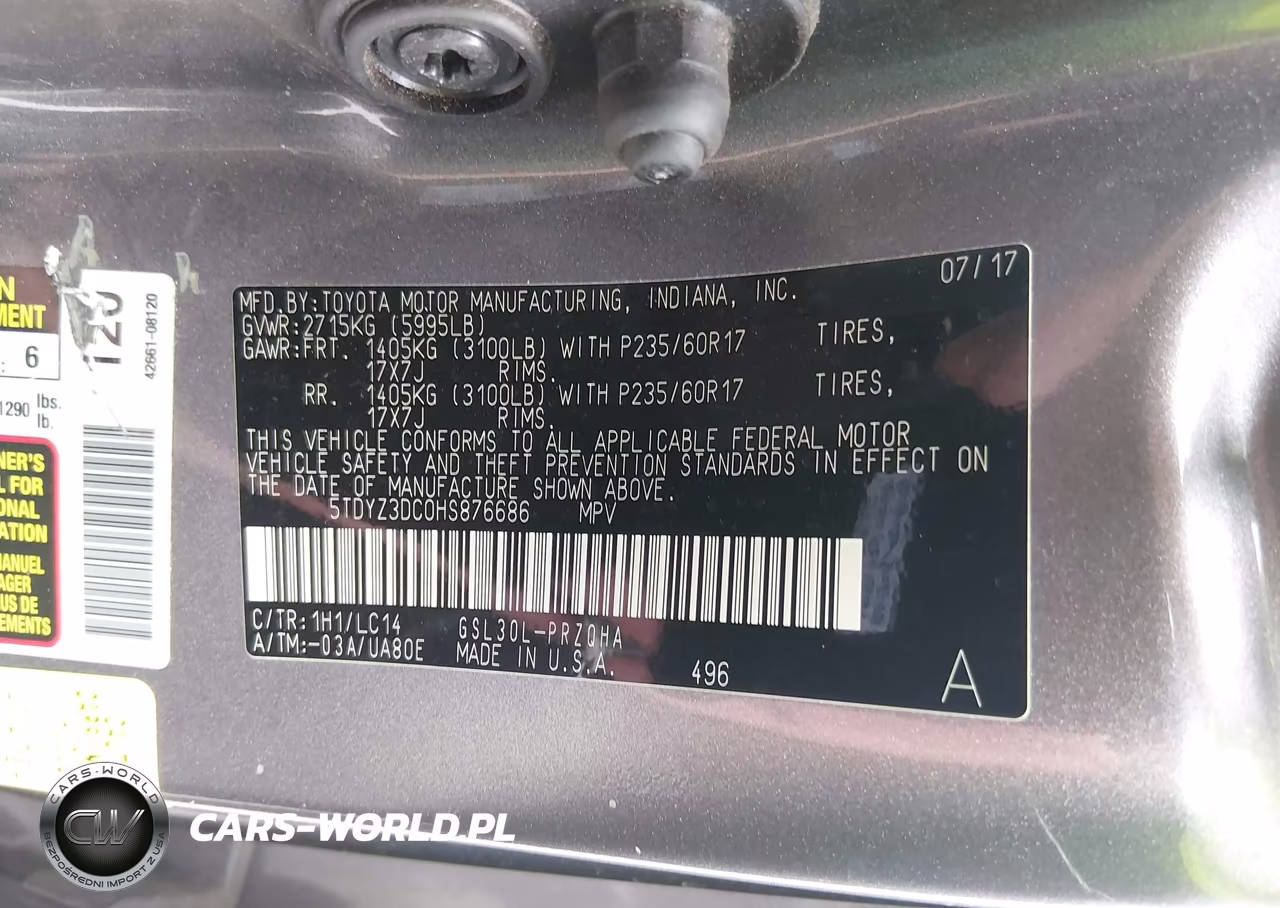 2017 Toyota Sienna Xle 8 Passenger VIN:5TDYZ3DC0HS876686 - 9