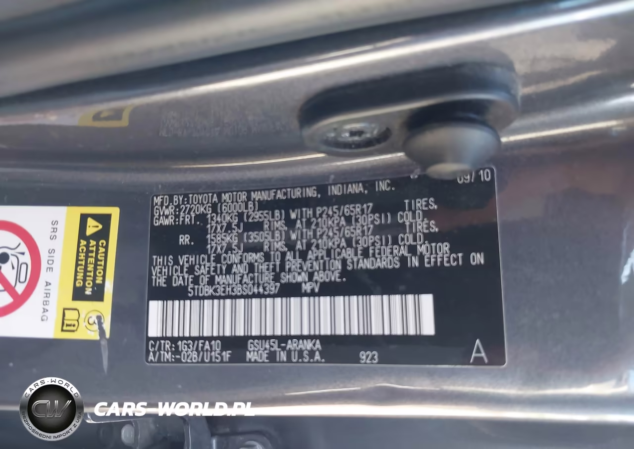 2011 Toyota Highlander Base V6 VIN:5TDBK3EH3BS044397 - 9