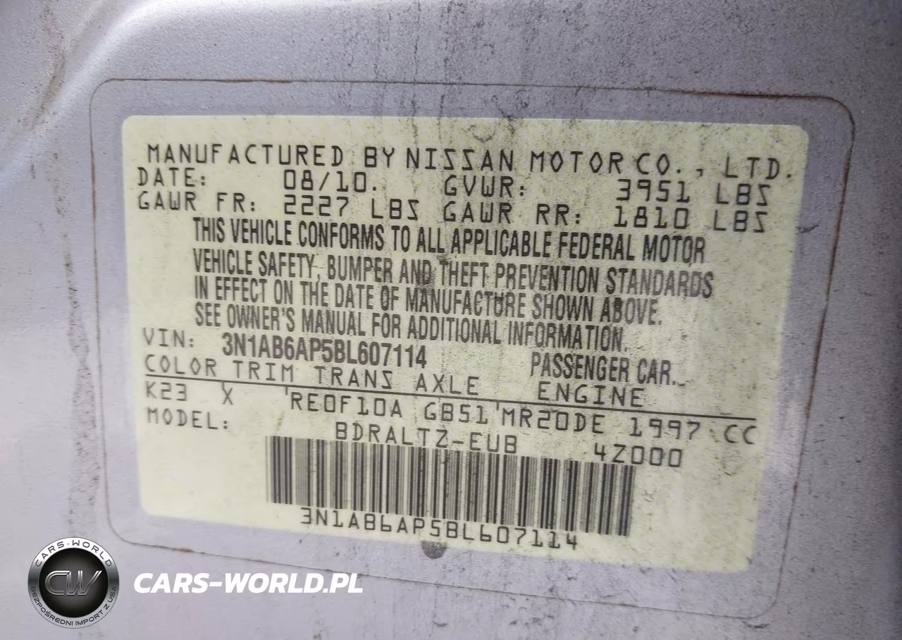 2011 Nissan Sentra 2.0Sr VIN:3N1AB6AP5BL607114 - 9