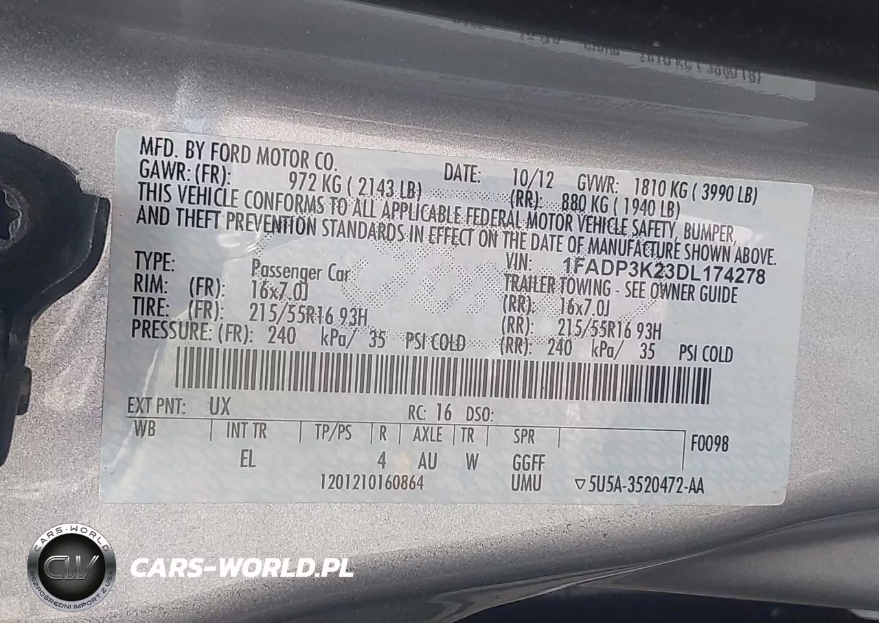 2013 Ford Focus Se VIN:1FADP3K23DL174278 - 9