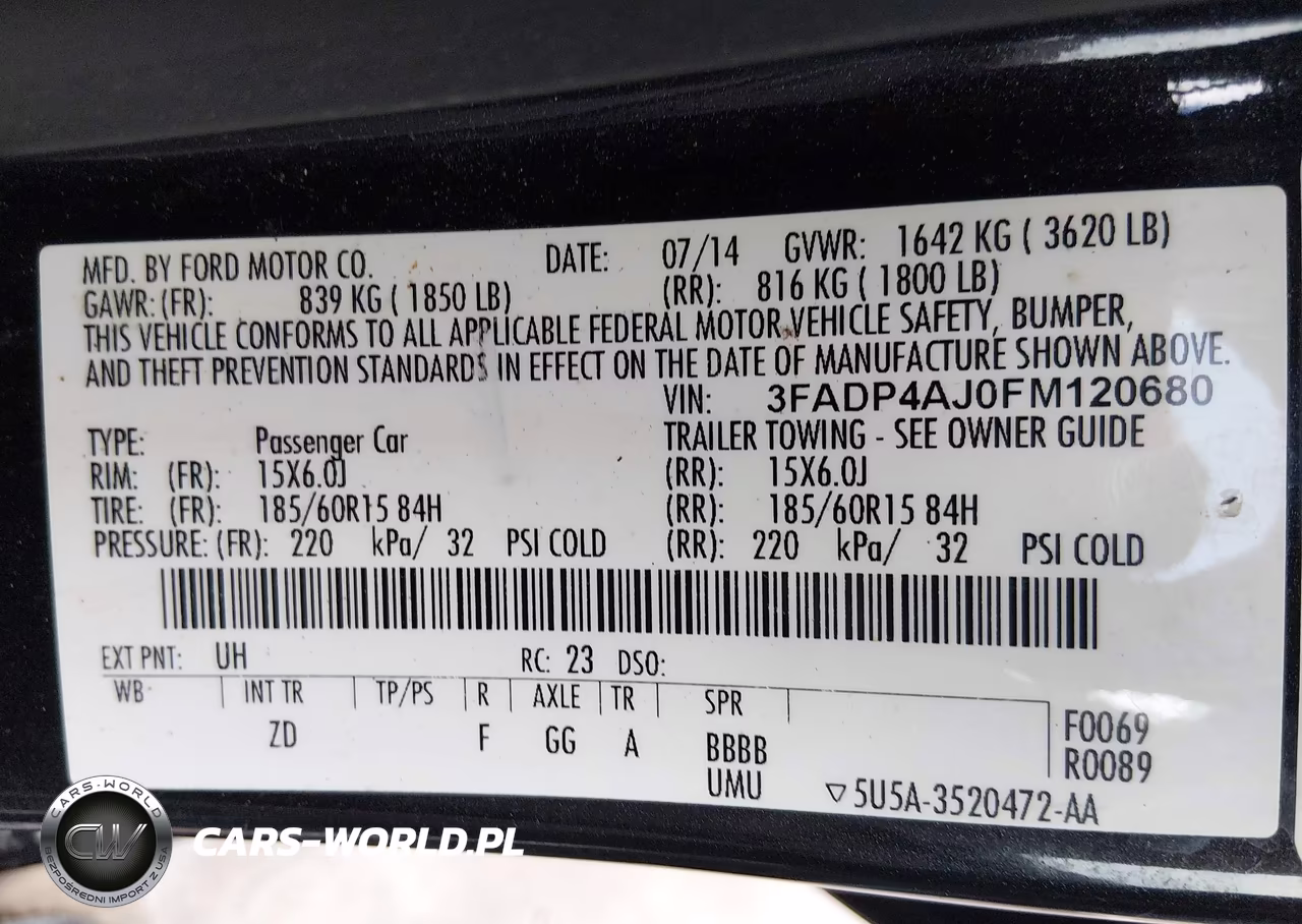 2015 Ford Fiesta S VIN:3FADP4AJ0FM120680 - 9