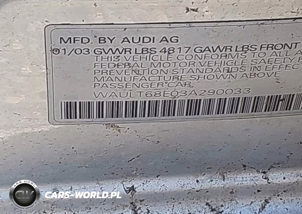 2003 Audi A4 3.0 VIN:WAULT68E03A290033 - 9