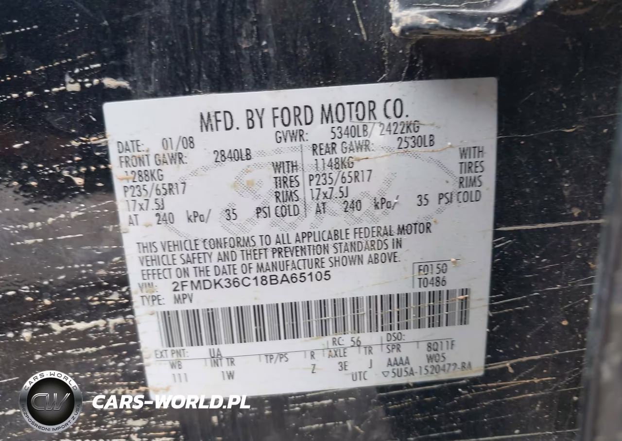 2008 Ford Edge Se VIN:2FMDK36C18BA65105 - 9