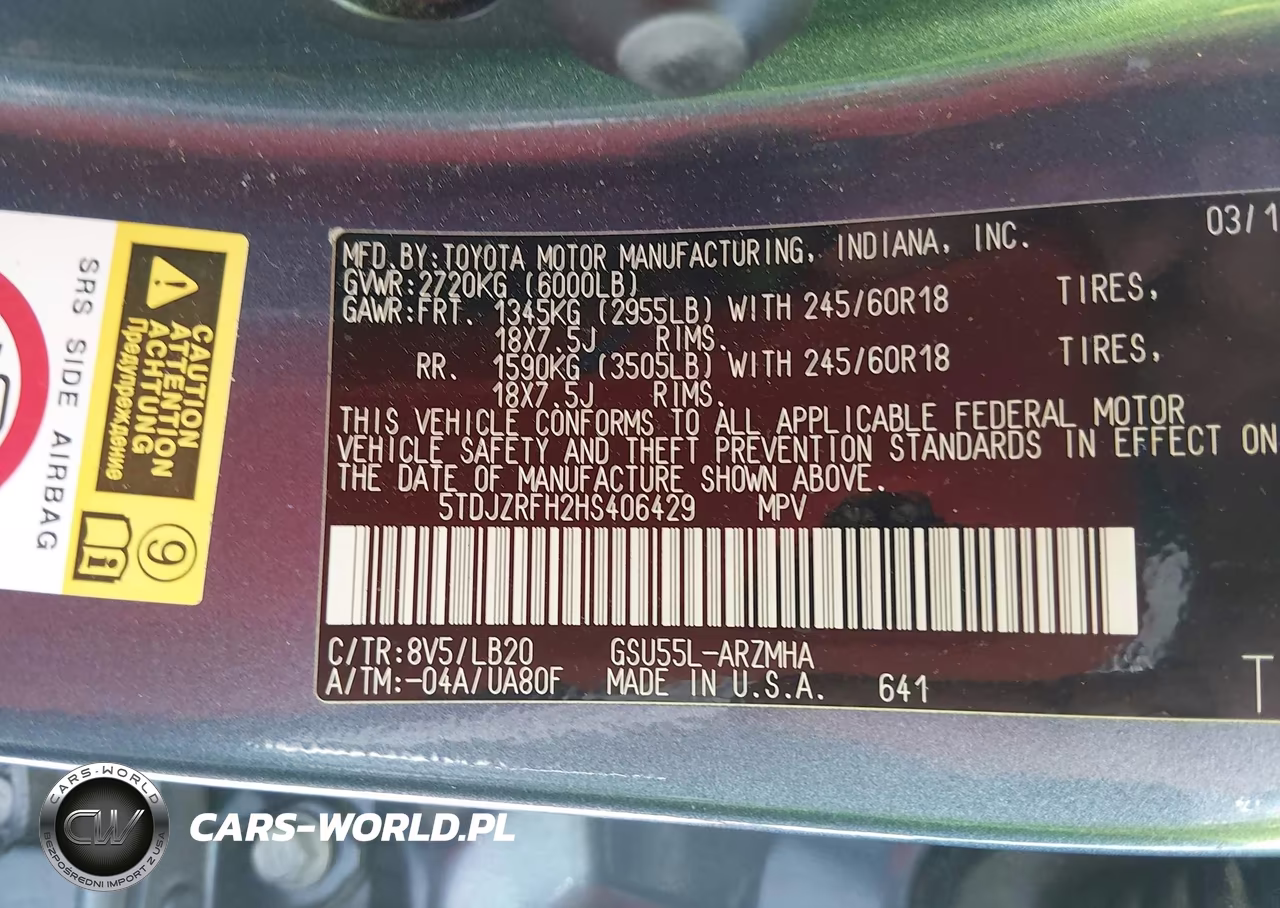 2017 Toyota Highlander Xle VIN:5TDJZRFH2HS406429 - 9