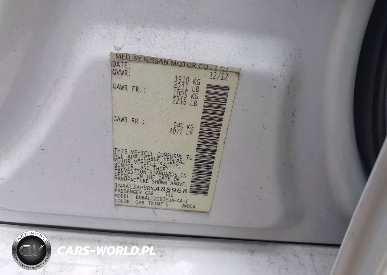 2013 Nissan Altima 2.5 Sv VIN:1N4AL3AP9DN488968 - 9