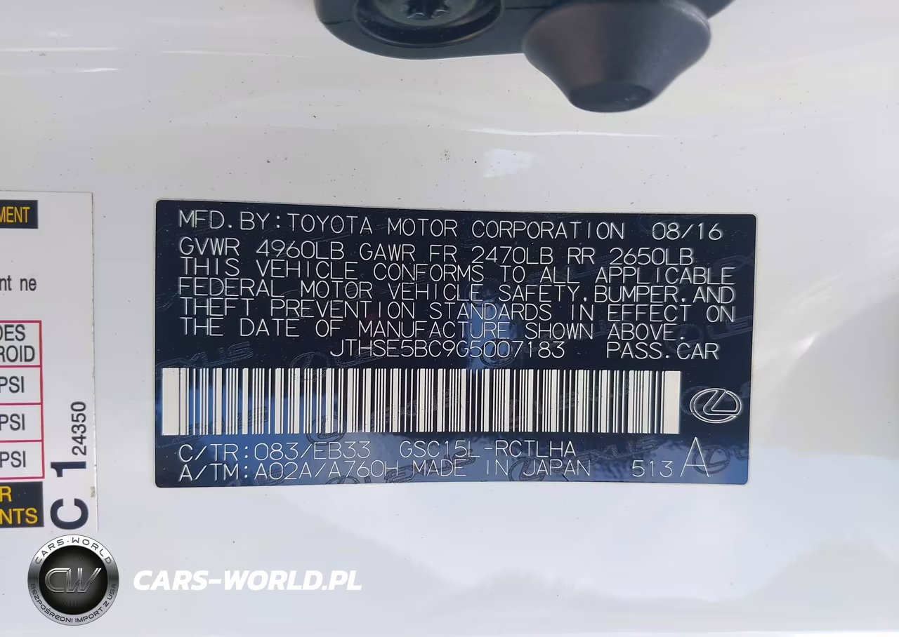 2016 Lexus Rc 350 VIN:JTHSE5BC9G5007183 - 9