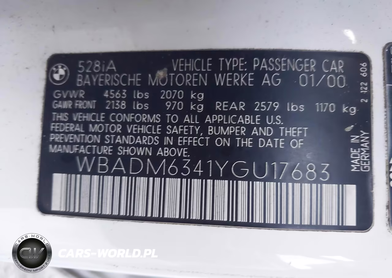 2000 BMW 528Ia VIN:WBADM6341YGU17683 - 9