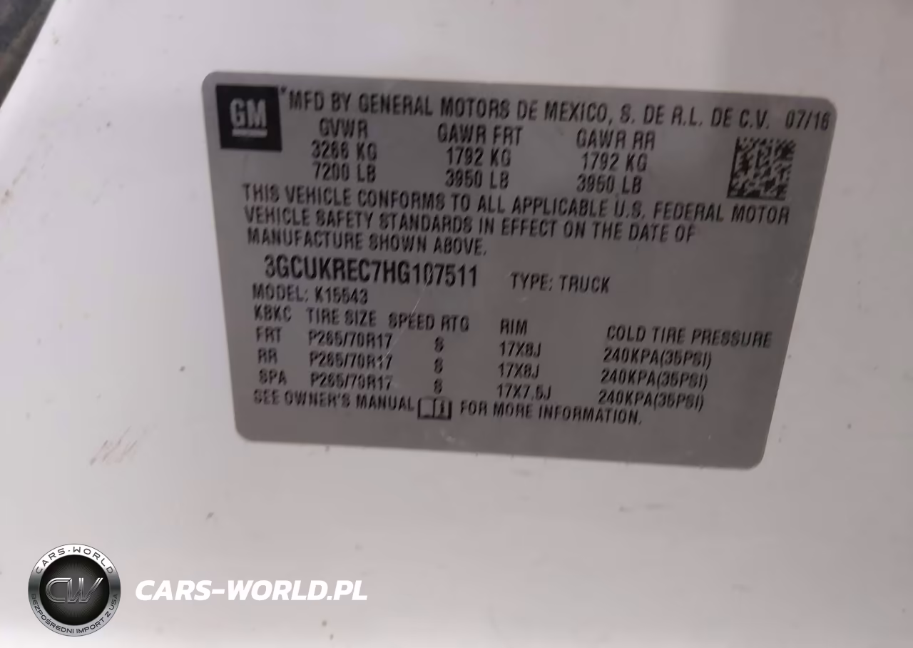 2017 Chevrolet Silverado 1500 1Lt VIN:3GCUKREC7HG107511 - 9