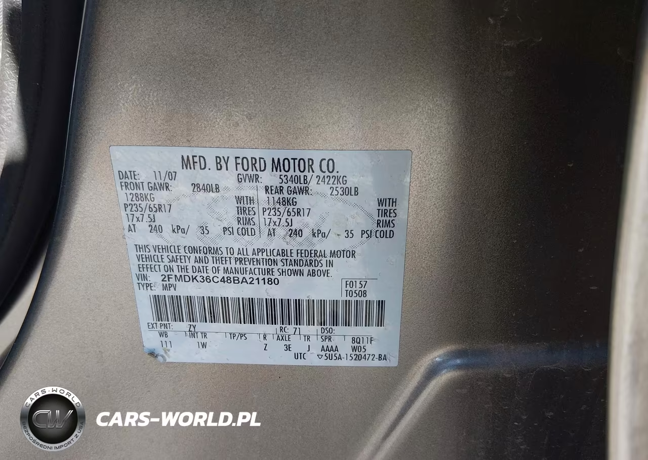2008 Ford Edge Se VIN:2FMDK36C48BA21180 - 9
