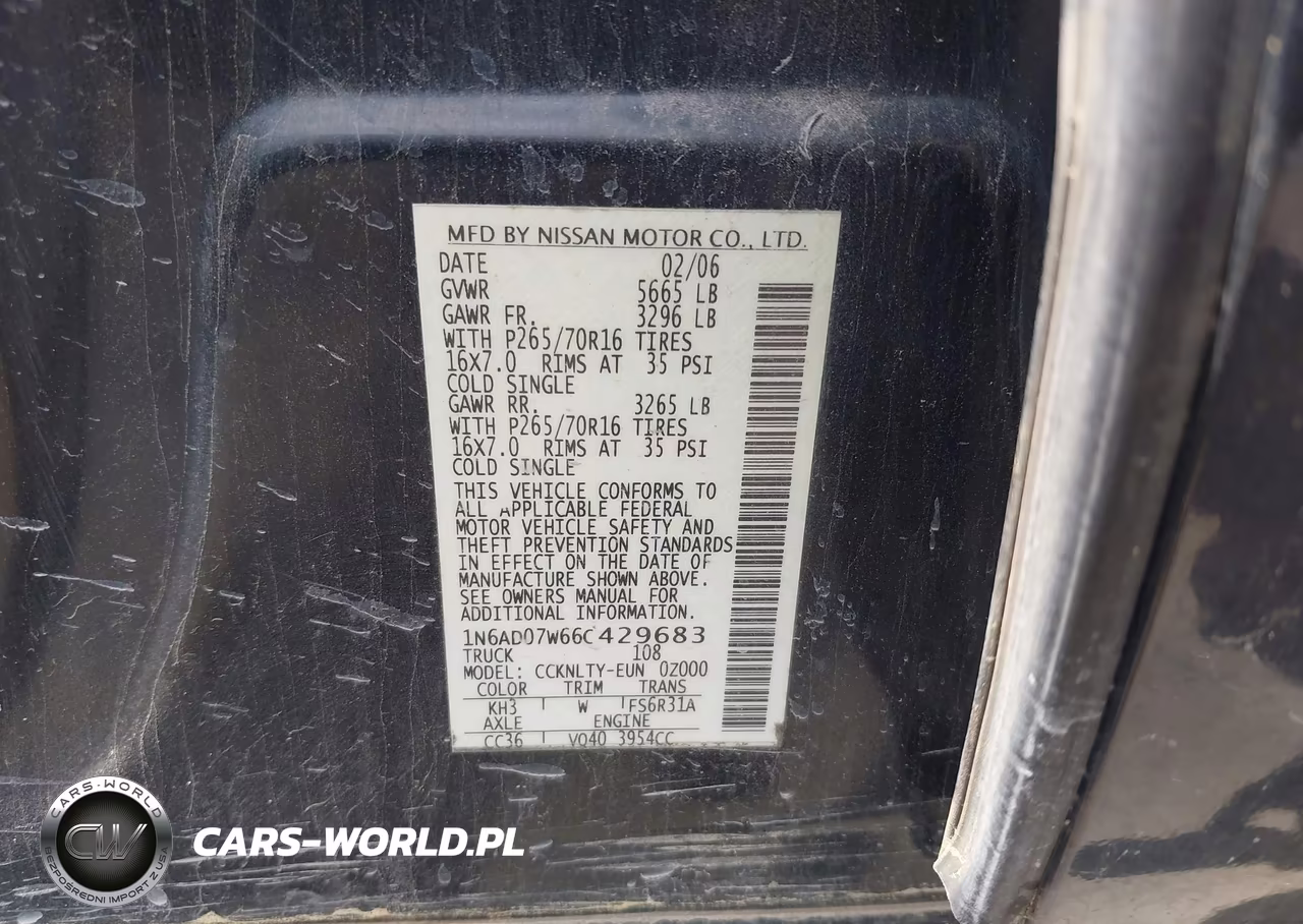 2006 Nissan Frontier Se VIN:1N6AD07W66C429683 - 9