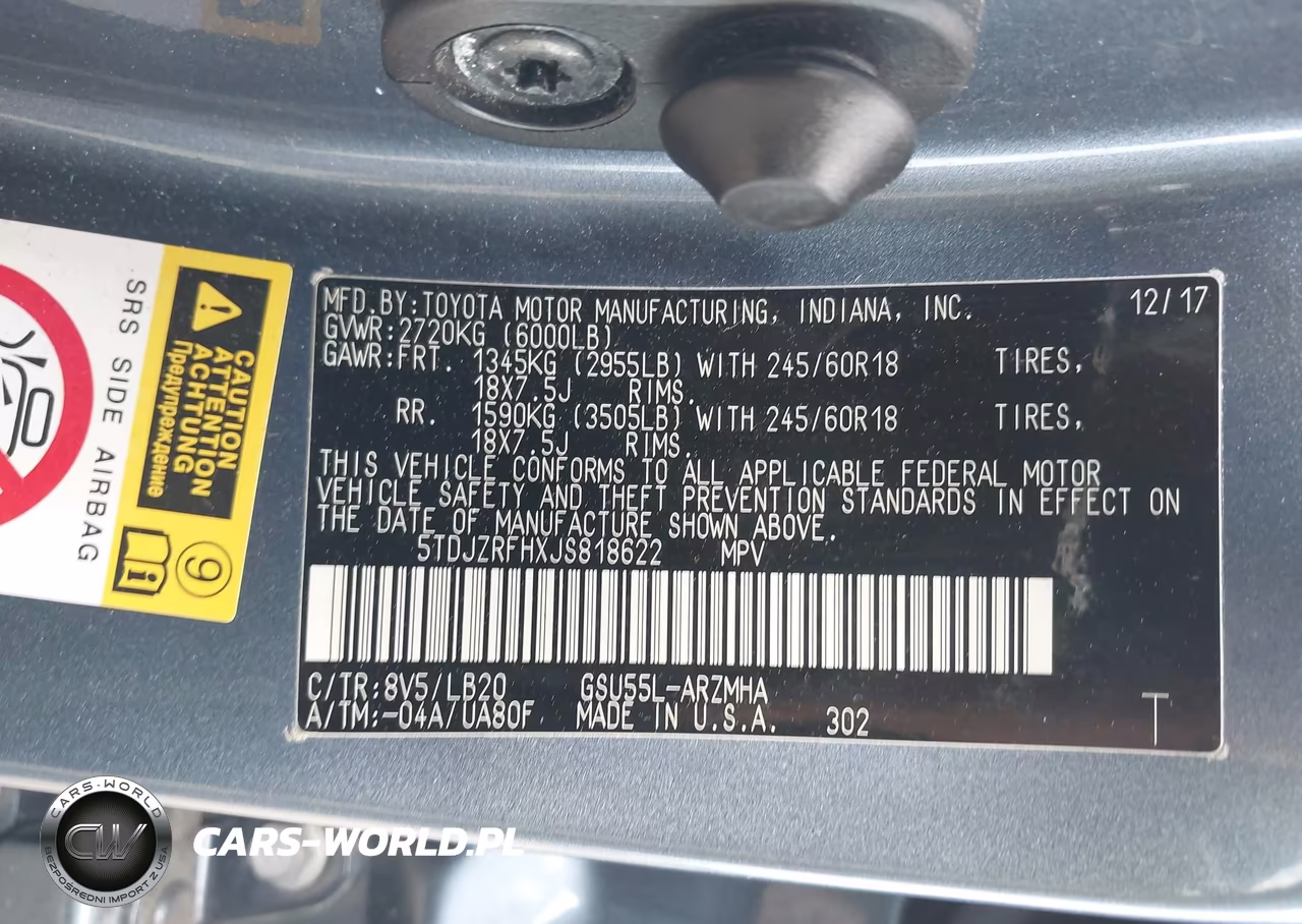 2018 Toyota Highlander Xle VIN:5TDJZRFHXJS818622 - 9