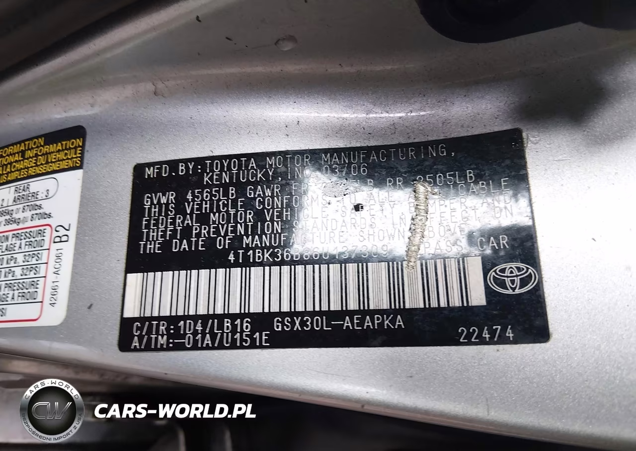 2006 Toyota Avalon Xl-Xls-Touring-Limited VIN:4T1BK36B86U137309 - 9